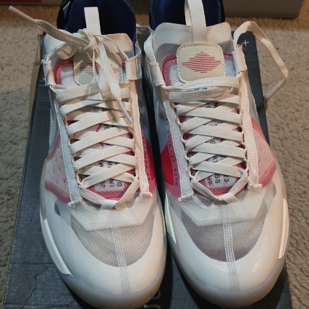 White and Red Athletic Sneakers